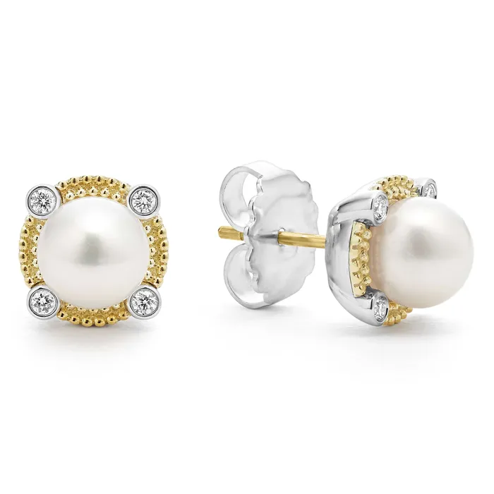 Earrings LAGOS Luna Pearl Diamond Stud Earrings