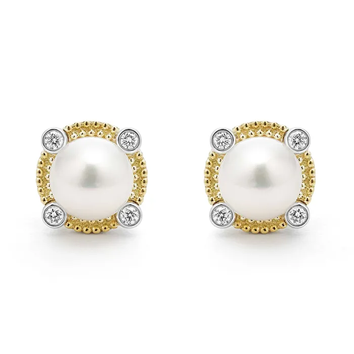 Earrings LAGOS Luna Pearl Diamond Stud Earrings