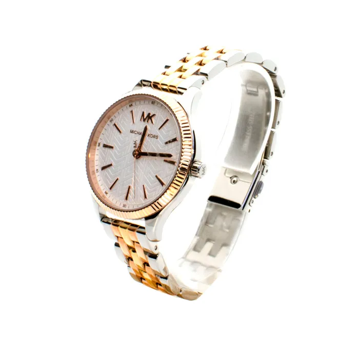 Earrings Michael Kors Michael Kors Womens Lexington ThreeHand TriTone Stainless Steel Watch