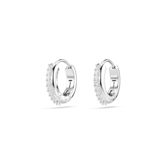 Earrings Swarovski Swarovski Matrix hoop earrings Round cut White Rose goldtone plated