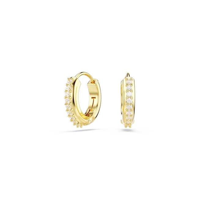 Earrings Swarovski Swarovski Matrix hoop earrings Round cut White Rose goldtone plated