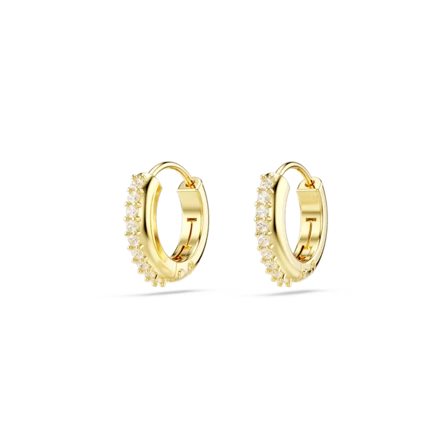 Earrings Swarovski Swarovski Matrix hoop earrings Round cut White Rose goldtone plated