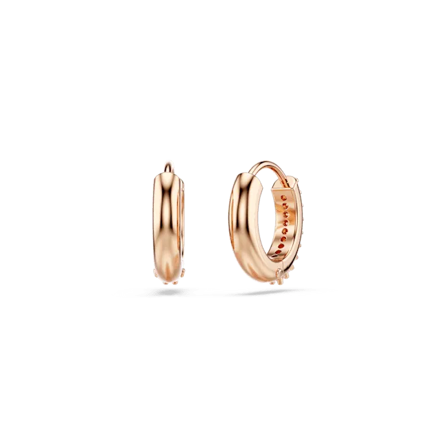 Earrings Swarovski Swarovski Matrix hoop earrings Round cut White Rose goldtone plated