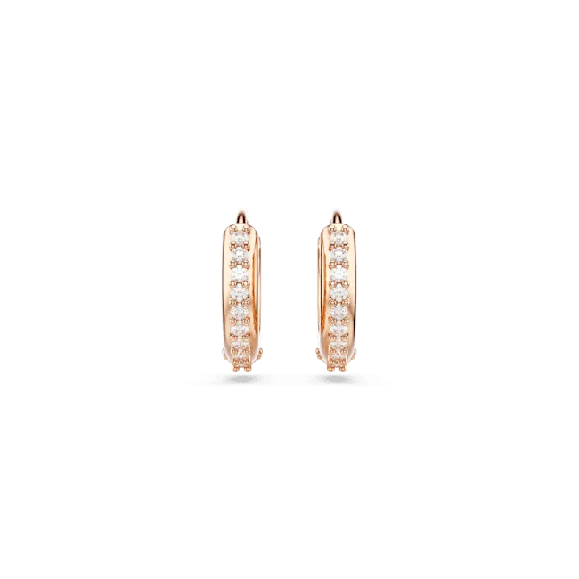 Earrings Swarovski Swarovski Matrix hoop earrings Round cut White Rose goldtone plated