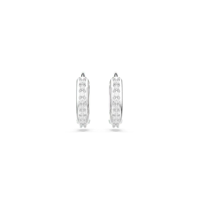 Earrings Swarovski Swarovski Matrix hoop earrings Round cut White Rose goldtone plated