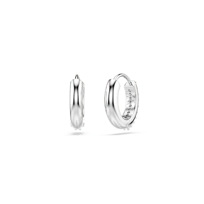 Earrings Swarovski Swarovski Matrix hoop earrings Round cut White Rose goldtone plated