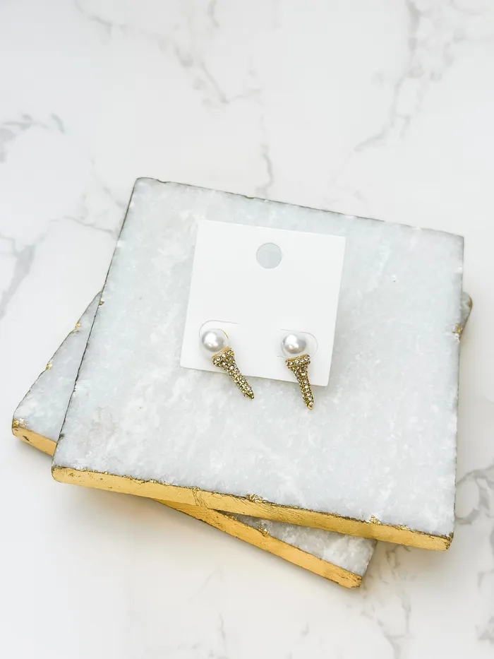 Earrings Tee Time Pearl Stud Earrings Prep Obsessed PR