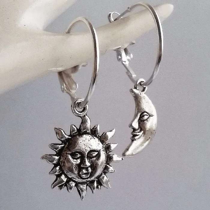 Earrings WickedAF Sun and Moon Hoop Earrings