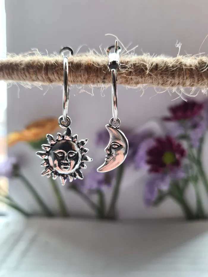 Earrings WickedAF Sun and Moon Hoop Earrings