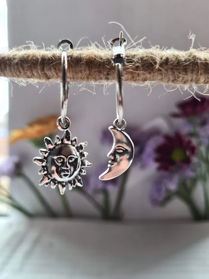 Earrings WickedAF Sun and Moon Hoop Earrings