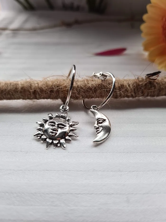 Earrings WickedAF Sun and Moon Hoop Earrings