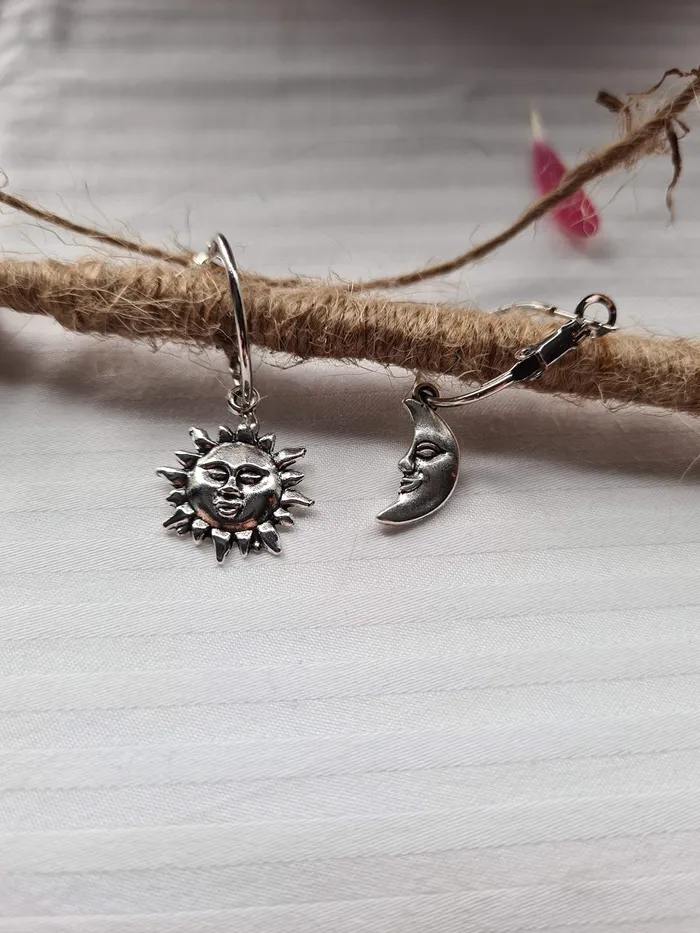 Earrings WickedAF Sun and Moon Hoop Earrings
