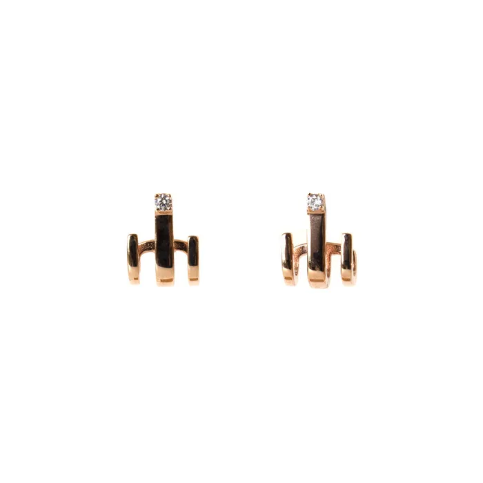 Esprit Earrings Rose Gold With Stone Design Esprit Earrings
