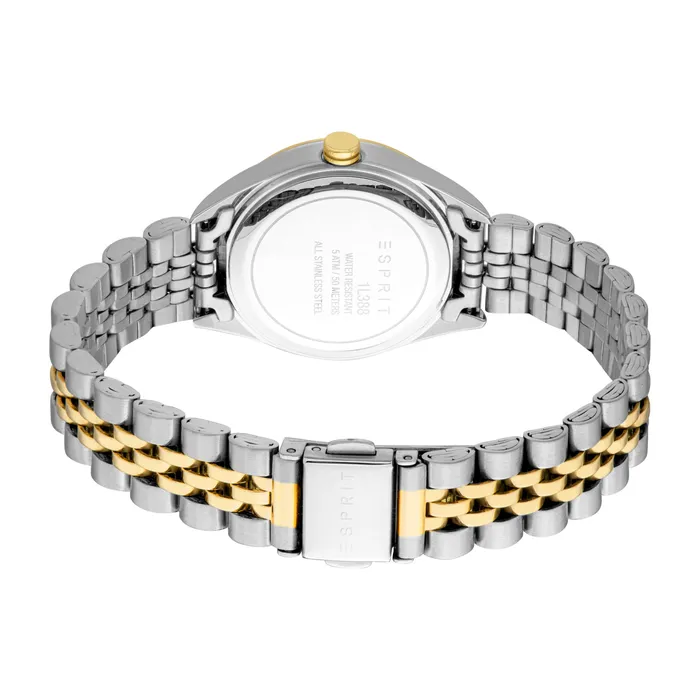 Esprit Madison ll Women Green Dial Silver Gold Watch Esprit Earrings