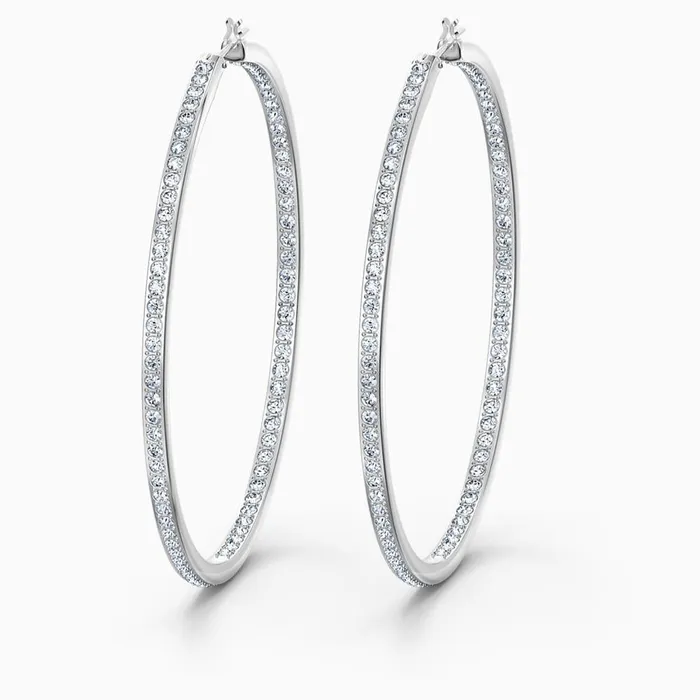 Swarovski Rare Hoop Pierced Earrings White One Size Swarovski Earrings Swarovski Rare Hoop Pierced Earrings White One Size Swarovski Earrings