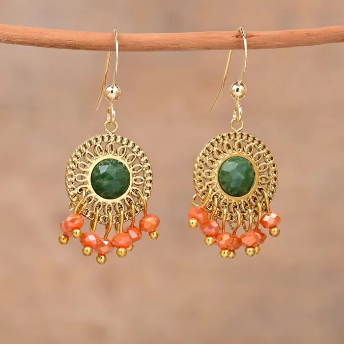 wickedafstore Earrings Dreamcatcher Natural Stone Earrings