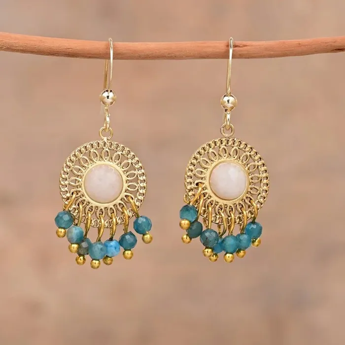 wickedafstore Earrings Dreamcatcher Natural Stone Earrings