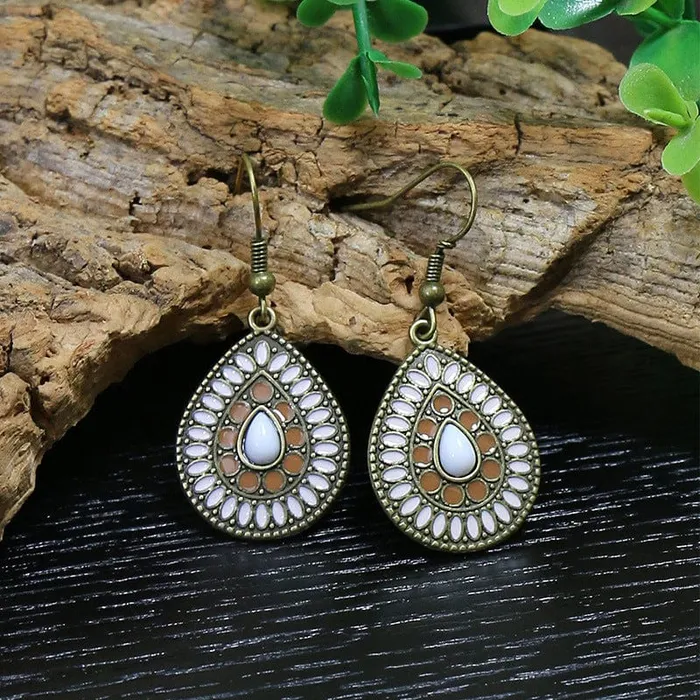 wickedafstore Earrings Multicolor Vintage Boho Tear Drop Earrings