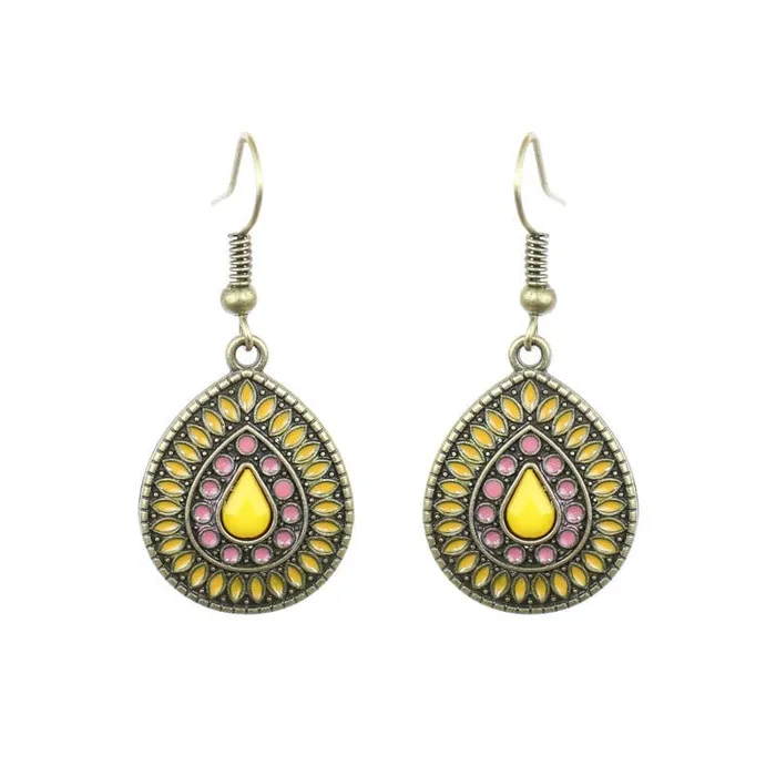 wickedafstore Earrings Multicolor Vintage Boho Tear Drop Earrings