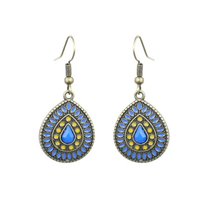 wickedafstore Earrings Multicolor Vintage Boho Tear Drop Earrings
