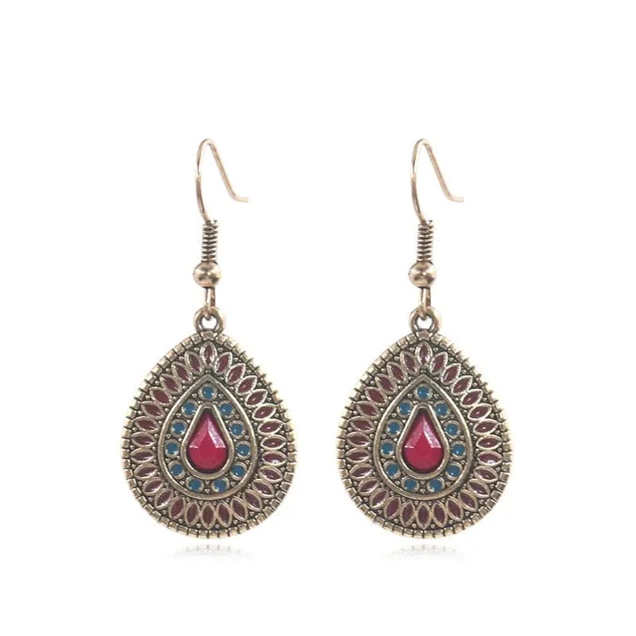 wickedafstore Earrings Multicolor Vintage Boho Tear Drop Earrings