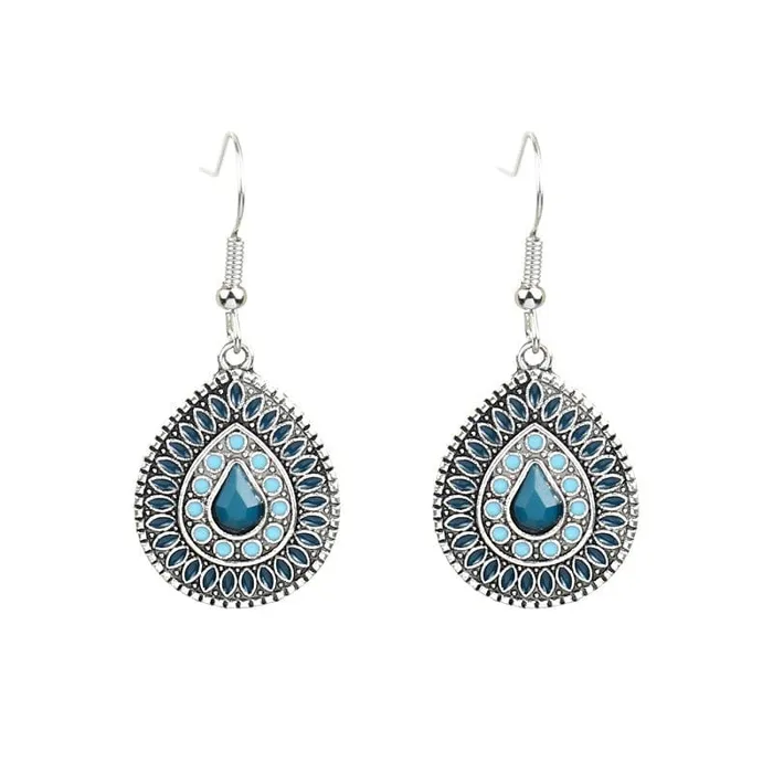 wickedafstore Earrings Multicolor Vintage Boho Tear Drop Earrings