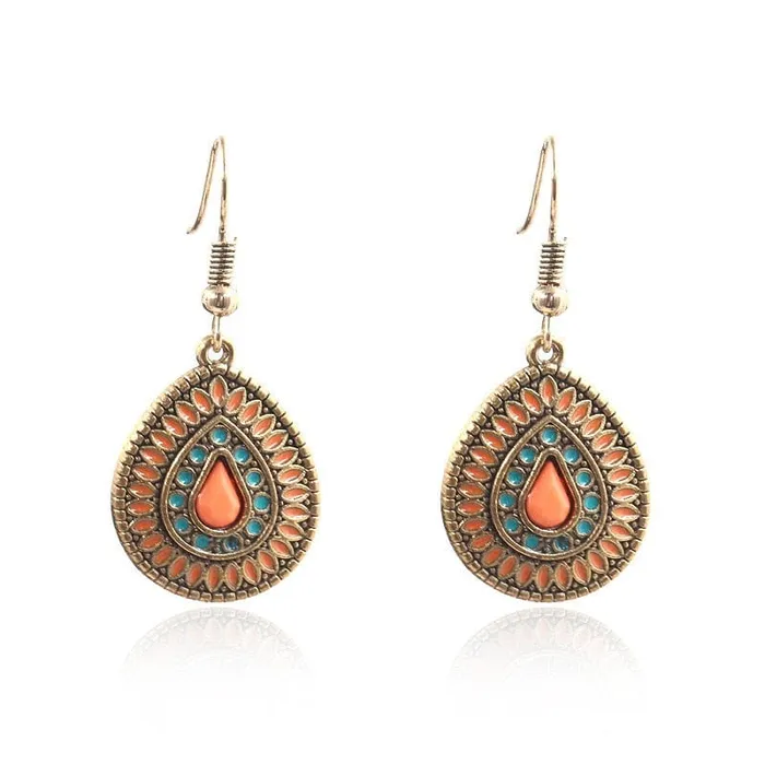 wickedafstore Earrings Multicolor Vintage Boho Tear Drop Earrings