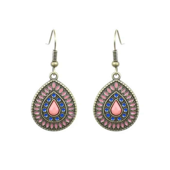 wickedafstore Earrings Multicolor Vintage Boho Tear Drop Earrings