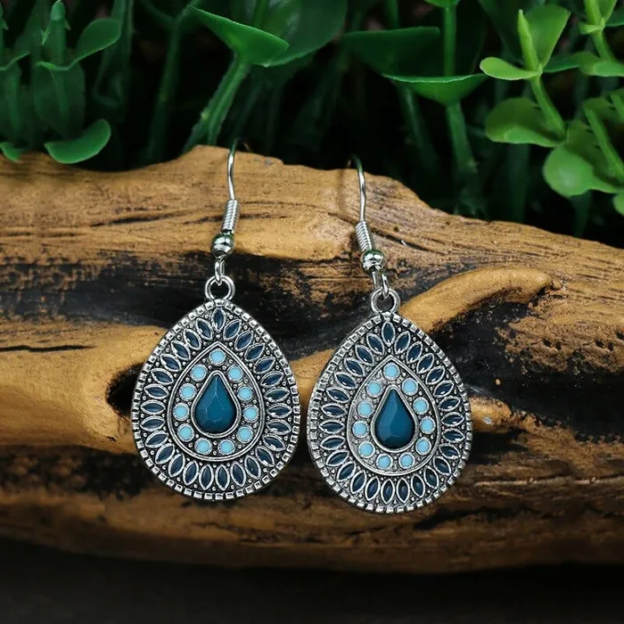 wickedafstore Earrings Multicolor Vintage Boho Tear Drop Earrings